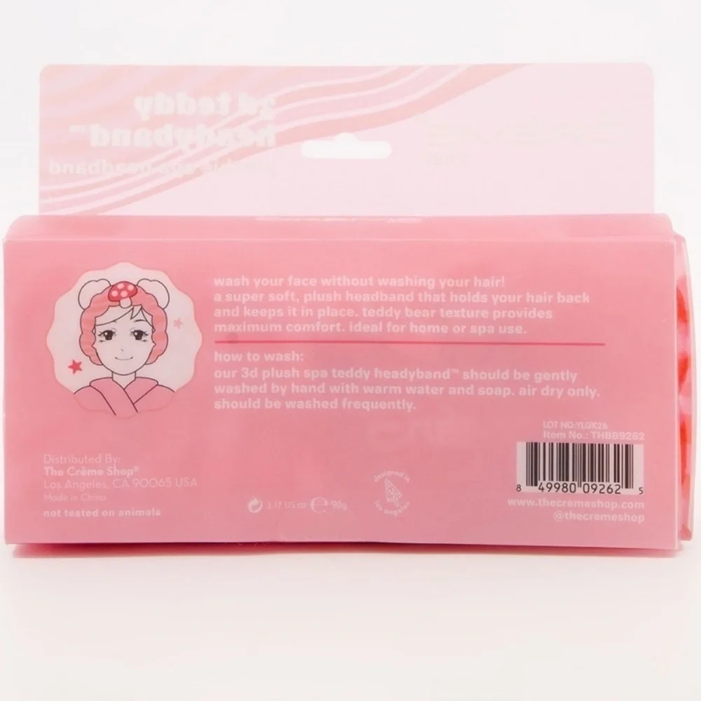 The Crème Shop 3D Teddy HeadyBand 🍄mush love🍄 Plushie Spa Headband, NWT